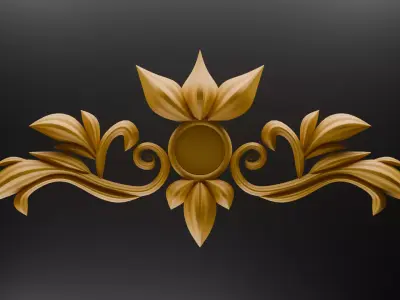 Corner Carved Plaster Molding Decoration 3D model