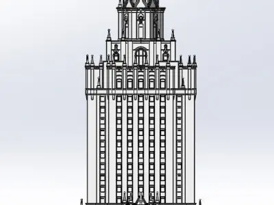 Hotel Leningradskaya Moscow 3D model