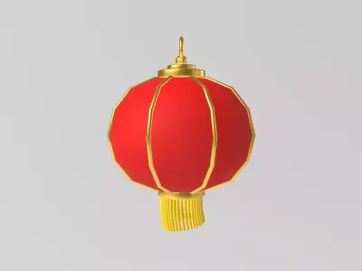 Stylized Low-Poly New Year Lantern Low-poly 3D model