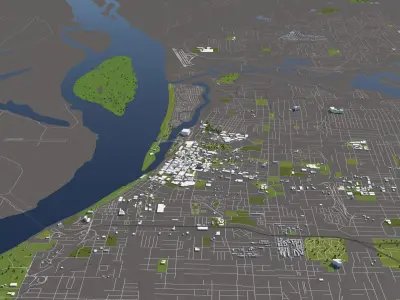 Memphis 50x50km City Map Model 3D model