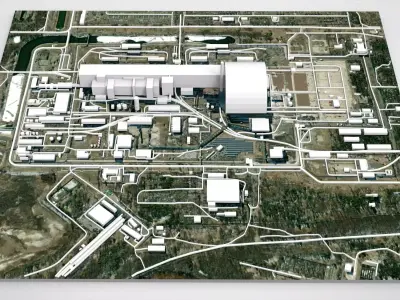 Cityscape Chornobyl nuclear power plant in Ukraine 3D model