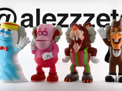 Kaws Monster Cereals Series Textured Low-poly 3D model