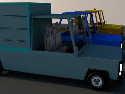 Cartoon cars Free 3D model