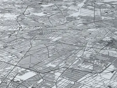 Mexico City Road Network and Streets 3D model