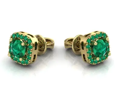 earrings with stones 3D print model