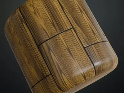Polished Dark Oak Wood Planks PBR Seamless Texture