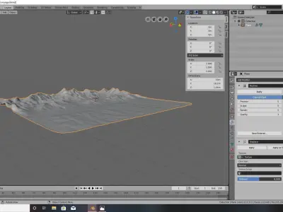 Voyage mountains and clouds Low-poly 3D model