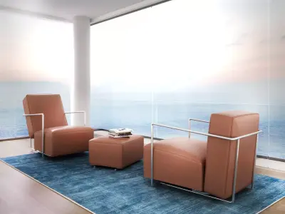 ABC armchair and ottoman 3D model