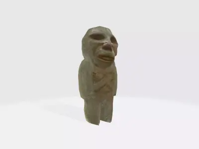 Old stone totem Low-poly 3D model