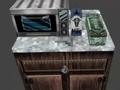 PS1 Kitchen Starter Set Low-poly 3D model