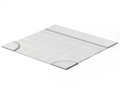 T Crossing 14m x 14m Low-poly 3D model