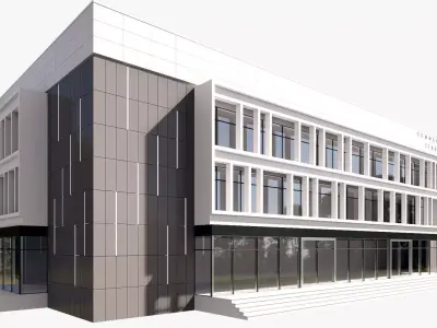 realistic 3d building Low-poly 3D model