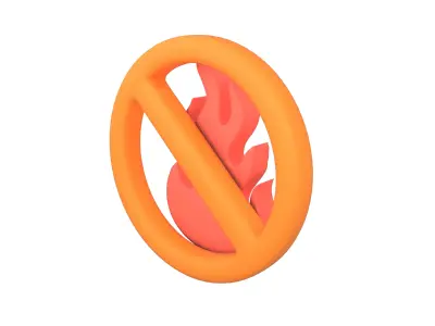No Fire Icon V1 006 Low-poly 3D model