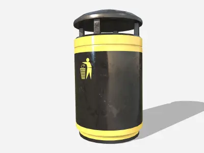 Rubbish Bin Low-poly 3D model
