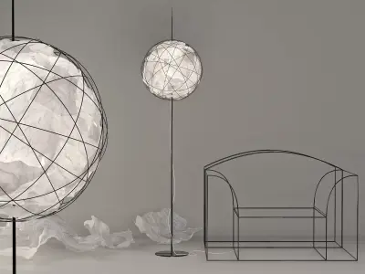 Knuller floor lamp with paper 3D model