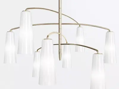 Barovier modern chandelier with five glass shades 3D model