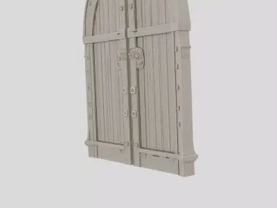 Stone Fantasy Castle Gate Door for 3D print 3D model