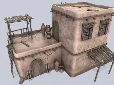 Desert house collection 3D Model Pack