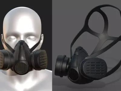 Gas mask helmet 3d model military combat fantasy  Low-poly 3D model