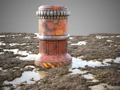 Mud ground tile Low-poly 3D model