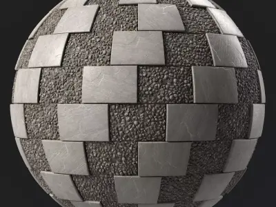 Tile Materials 39- Slate Stone Tiling By Gravel  Sbsar Pbr 4k  Texture