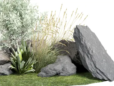 Stone and Bush Pack 28 3D model