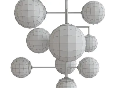 Chandelier collection low poly 3d model with balls Low-poly 3D model