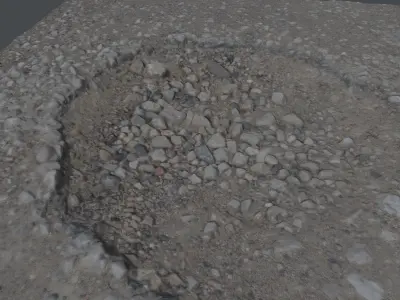 roadbump02 hole in road 3D model