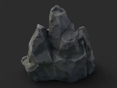 Rock Buddha 1004 - Grey Jagged Stone Low-poly 3D model