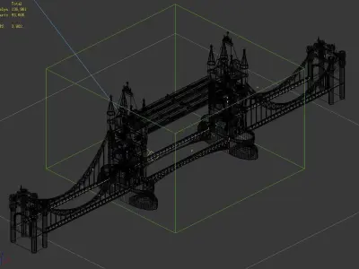 Sci Fi Building-London Tower Bridge 04 3D model