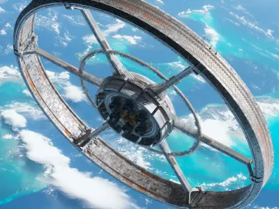 High Detail Orbital Centrifuge Station - C4D Octane 3D model