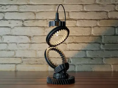 Table lamp from scrap metal Free 3D model