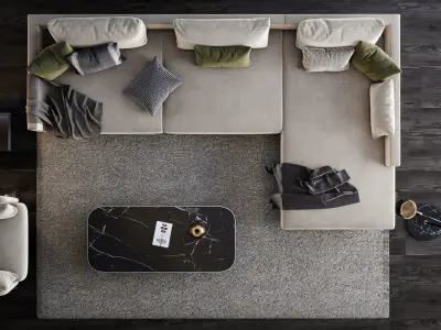 Interior scene living room 09 3D model