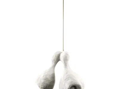 Unique hanging illuminated sculpture Low-poly 3D model