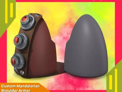 Mandalorian Shoulder Armor 3D Print File 3D print model