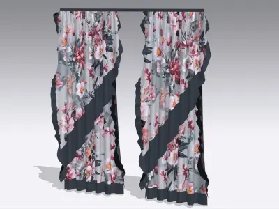 Curtain Low-poly 3D model 27