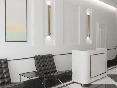 Realistic Hall Office 3D model