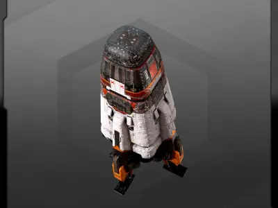 SF Colony Rocket CF4 Low-poly 3D model