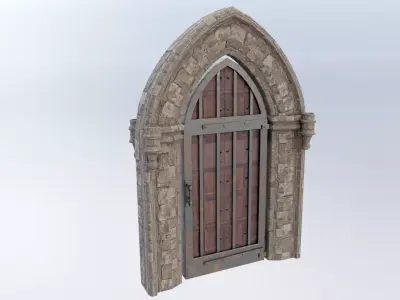 Medieval Doorway Low-poly 3D model