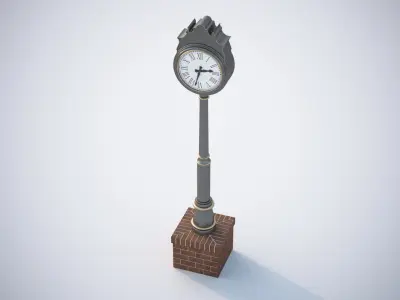 Stylized street clock 3D model