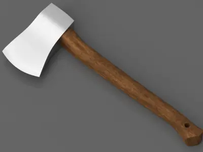 wooden Axe PBR 3D model