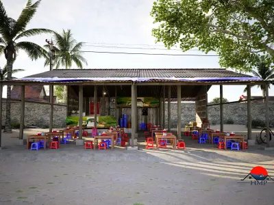 MYANMAR TEA SHOP 3D model