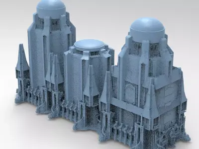 Fantasy Gondor Structure 3 Towers  3D model