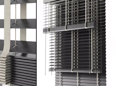 Wooden Blinds Set 13 3D model
