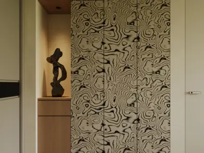 Insta Style Living Room With Kitchen 3D model