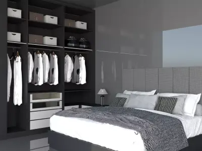 Shadow line Elegance Bed Set - Smart Dark  3D model