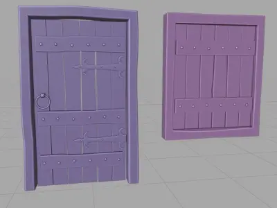 Door and Window Medieval Style Free low-poly 3D model