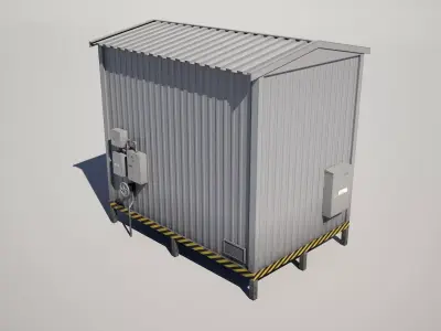Electricity Station Cabin Low-poly 3D model