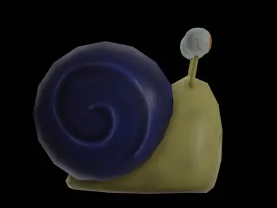 Hand Painted Low Poly Snail  Free low-poly 3D model
