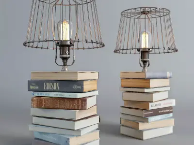 Lamp from books 3D model